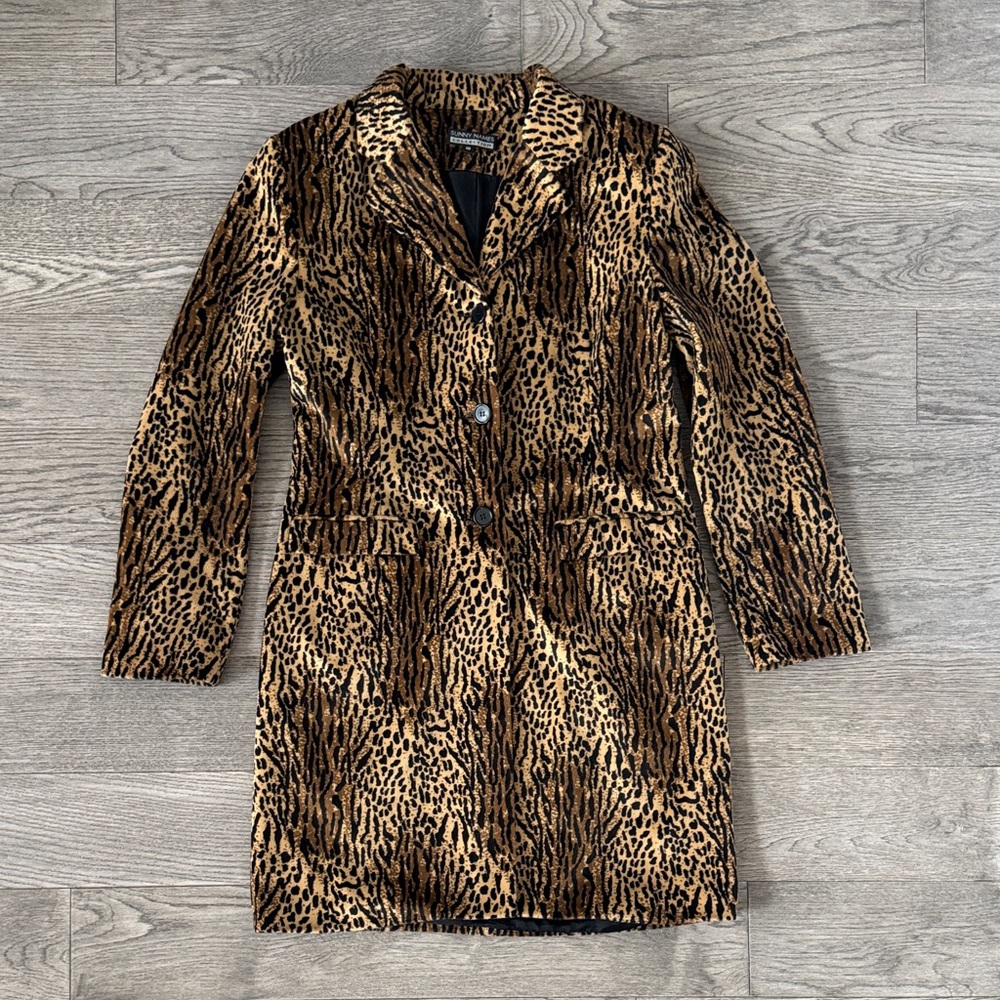 🌼VINTAGE🌼 Soft Leopard Print Trench Coat